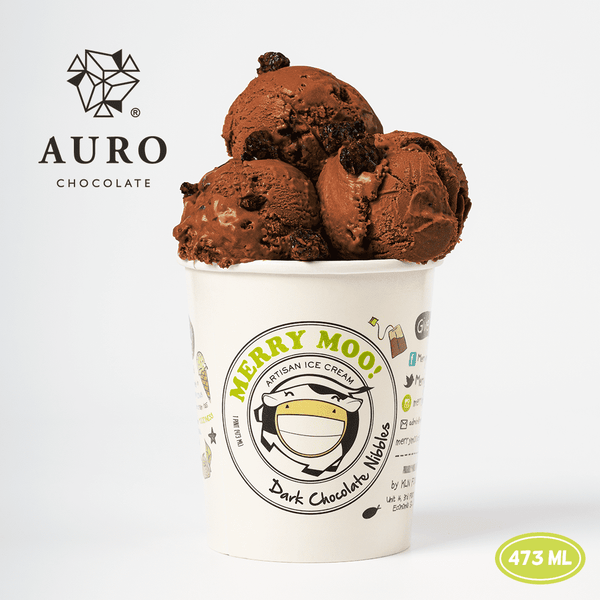 Auro Chocolate x Merry Moo: Dark Chocolate Nibbles - Merry Moo Ice Cream