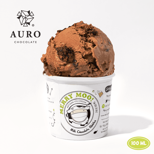 Auro Chocolate x Merry Moo: Milk Chocolate Nibbles - Merry Moo Ice Cream