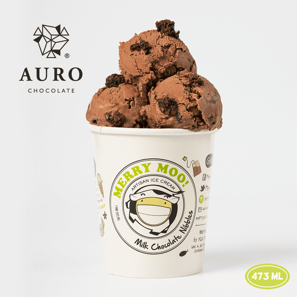 Auro Chocolate x Merry Moo: Milk Chocolate Nibbles - Merry Moo Ice Cream