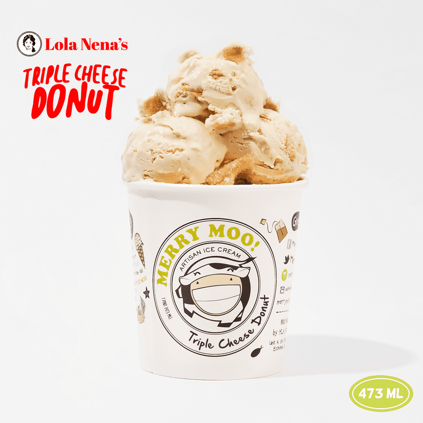 Lola Nena's x Merry Moo: Triple Cheese Doughnut - Merry Moo Ice Cream